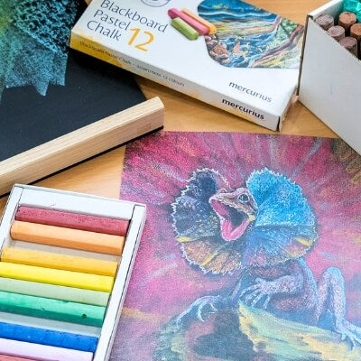 Mercurius Blackboard Pastel Chalk with artwork by Sophia Montefiore for Mercurius Australia