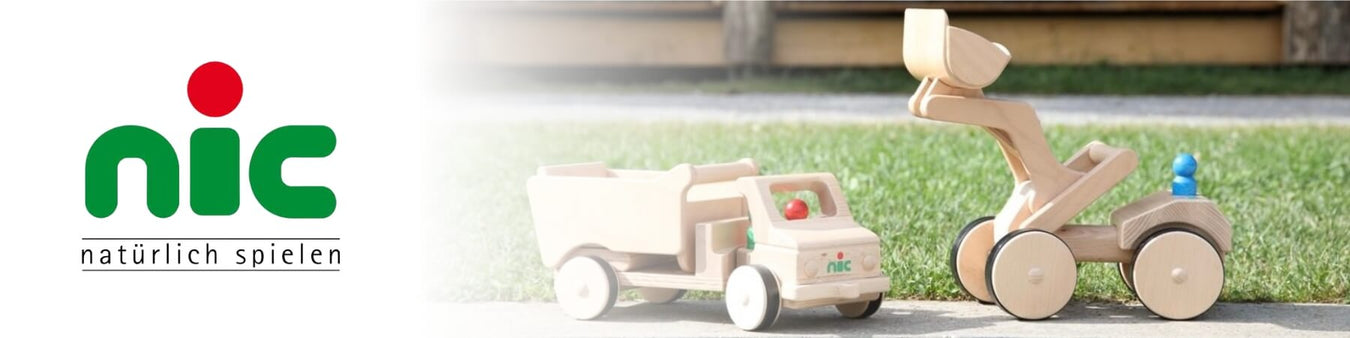 nic Creamobil wooden toy truck and digger from Mercurius in Australia