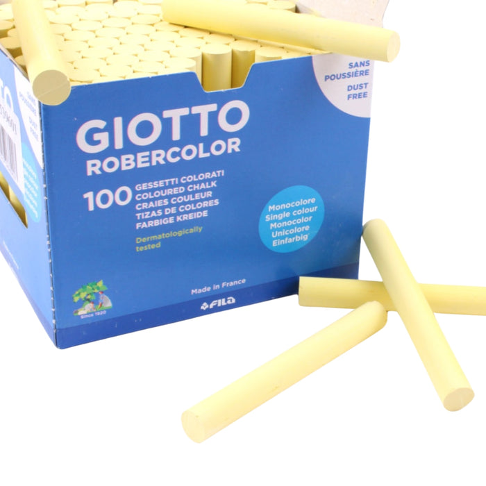 20710120 Blackboard Chalk Giotto Anti-dust - Yellow 100 pcs