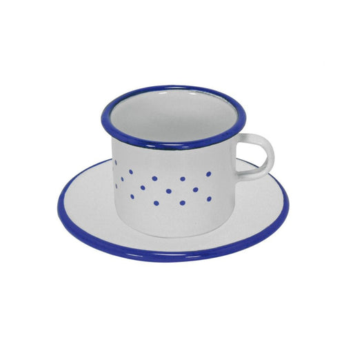 70430260 Gluckskafer Enamel cup and saucer 6x9cm