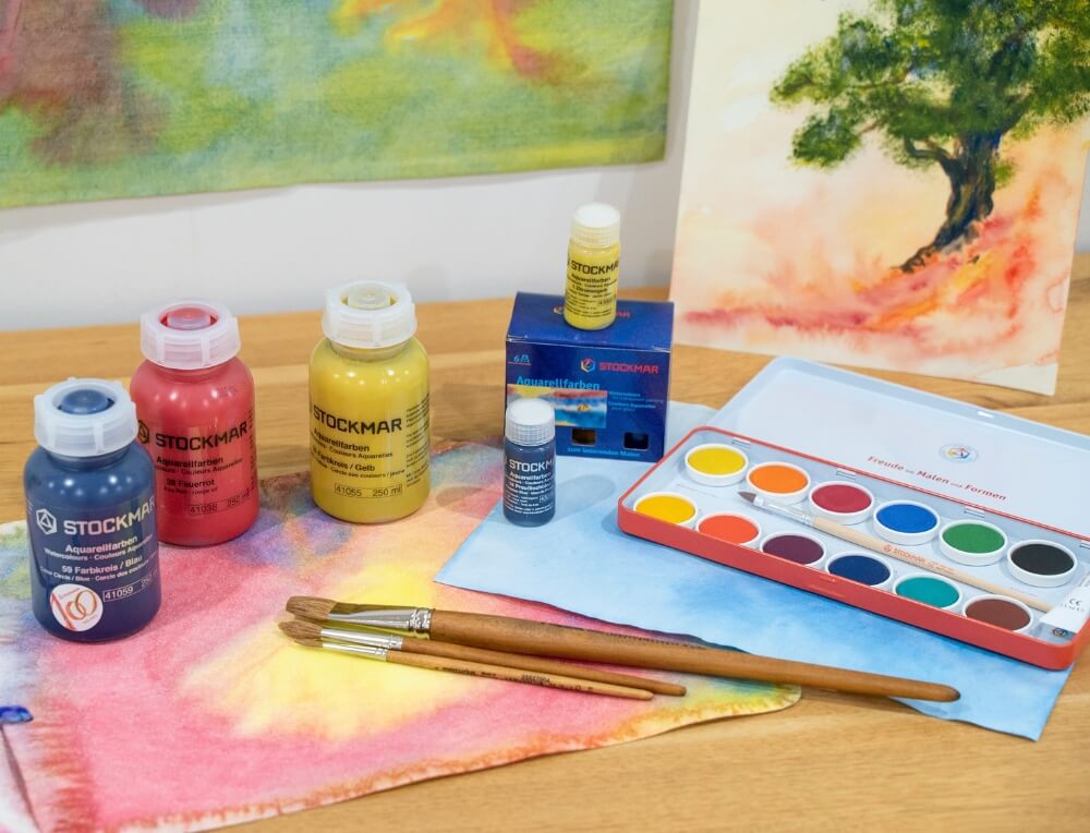 STOCKMAR Aquarelle paint bottles, watercolour paint sets, watercolour pencils and painting accessories for Waldorf Art Education, Professionals and Homeschool Families from Mercurius Australia