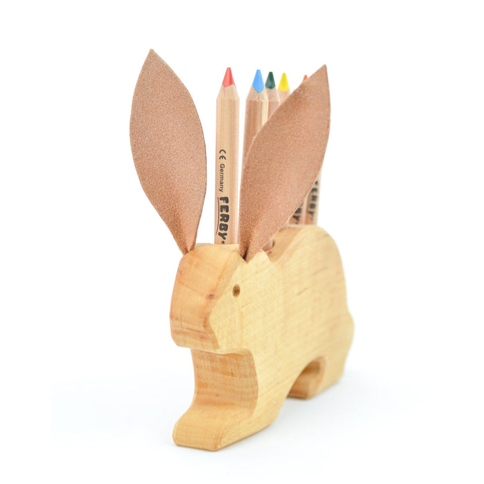 74001613 Drei Blatter Wooden Pencil Holder - Bunny