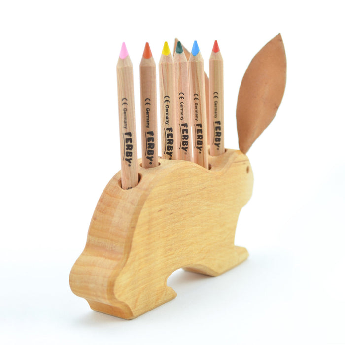 74001613 Drei Blatter Wooden Pencil Holder - Bunny