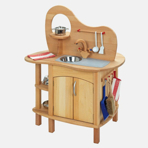 70428830 Gluckskafer Children's Wooden Kitchen Double-sided w Stove and Sink