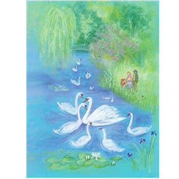 95254217 Postcards - Swans on a Lake 5 pk