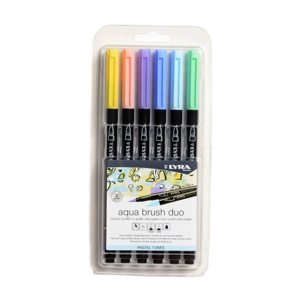 LYRA Aqua Brush Duo Pack of 6 - Pastel Colours in Australia — Mercurius